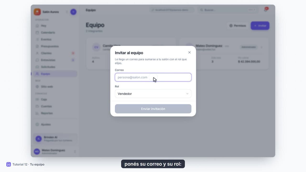 Tutorial 12: Tu equipo